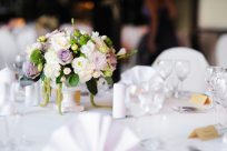 centerpiece on a table at a wedding